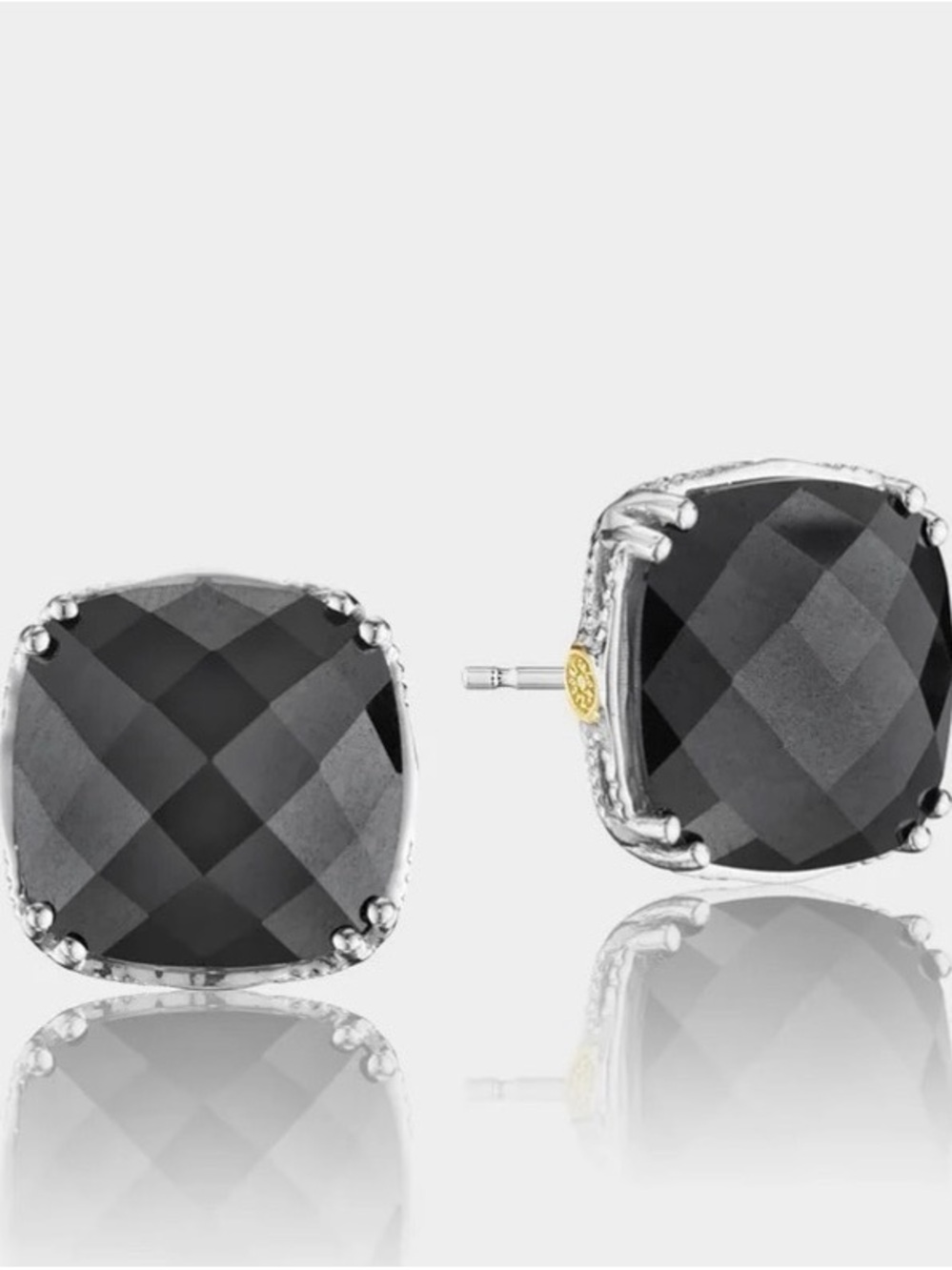 TACORI
STERLING SILVER AND YELLOW GOLD HEMATITE EARRINGS